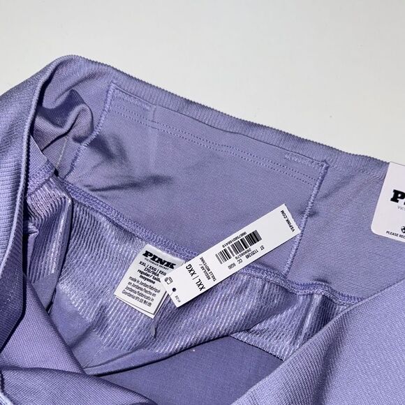 🔥PINK Victoria's Secret Purple High-Waisted SATIN SEAMLESS LEGGINGS Sz XXL New - Picture 6 of 6